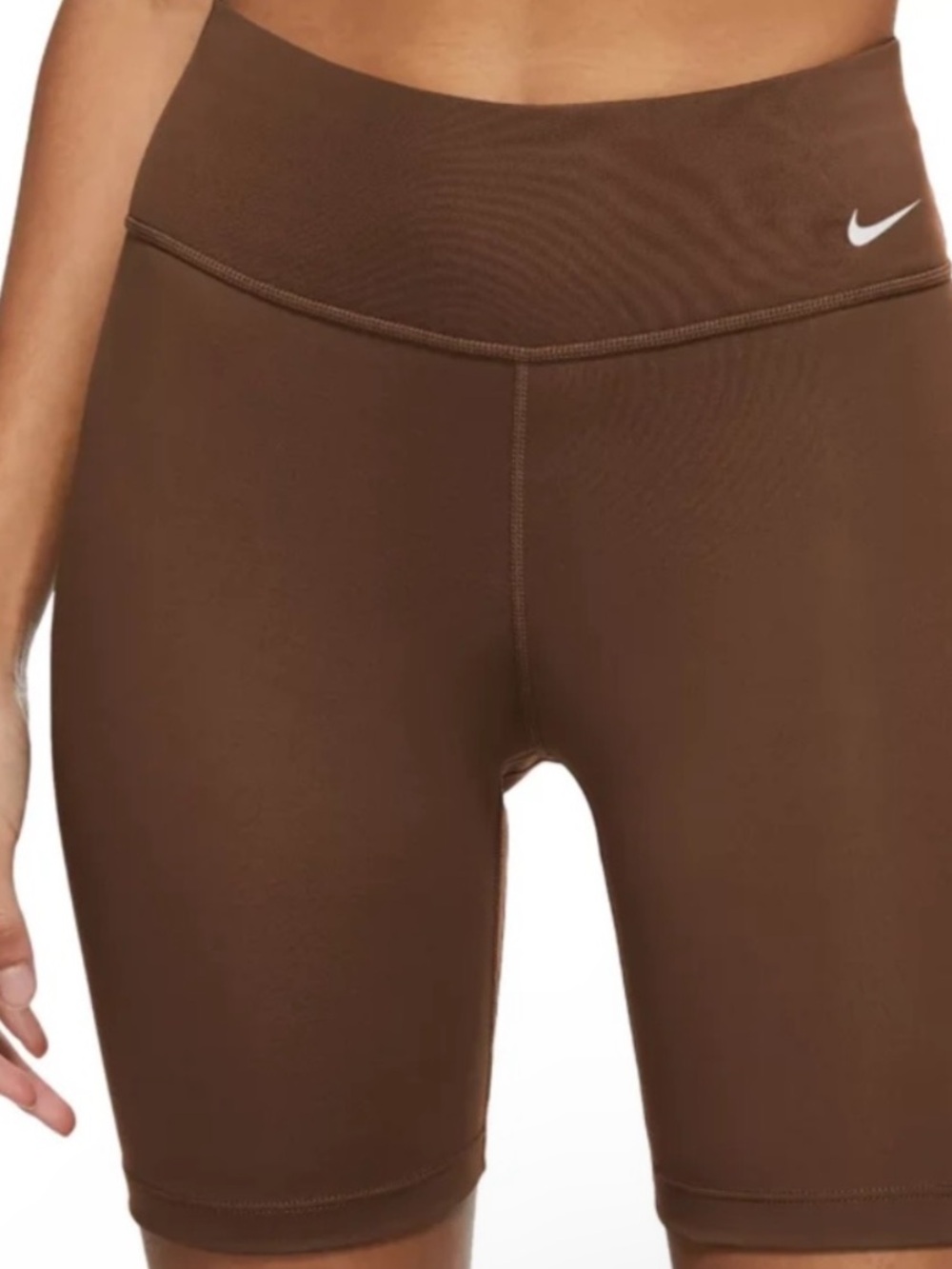 (S) Nike One Midrise 7” Bike Shorts Cacao Wow Brown Small Biker Workout